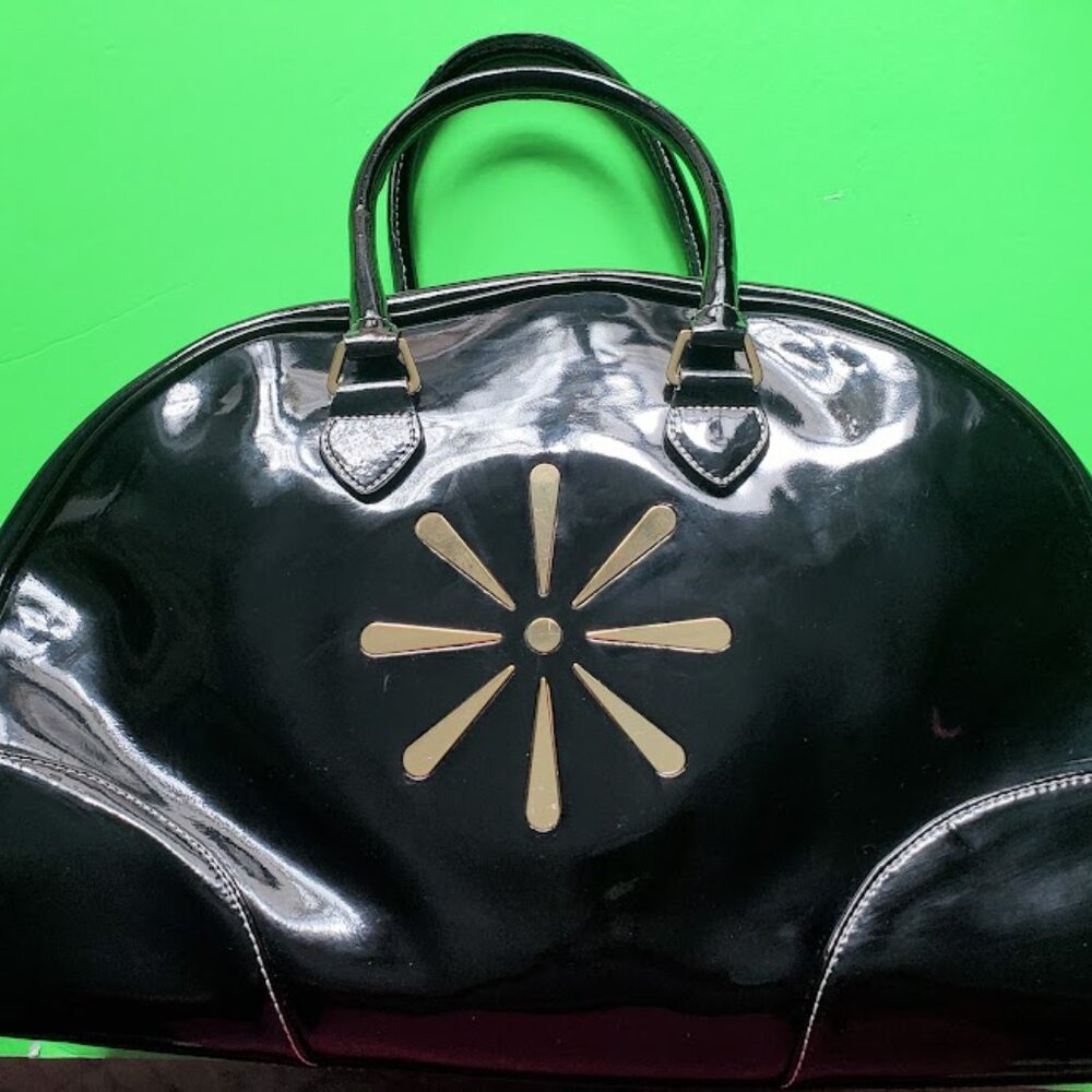 Isaac Mizrahi Black Large Patent Tote